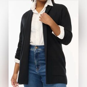 J.CREW FACTORY BLACK CHELSEA SWEATER BLAZER CARDIGAN BA866 SIZE M
